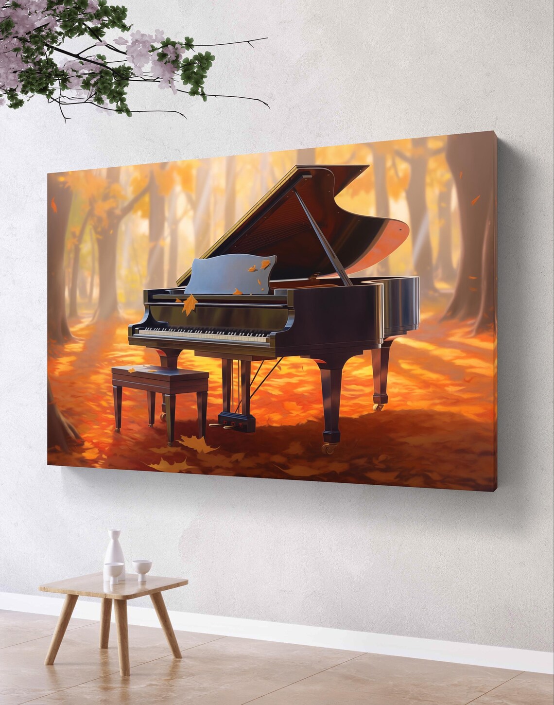 Grand Piano in Autumn Forest Seasonal Music Poster for Pianists - Image 3