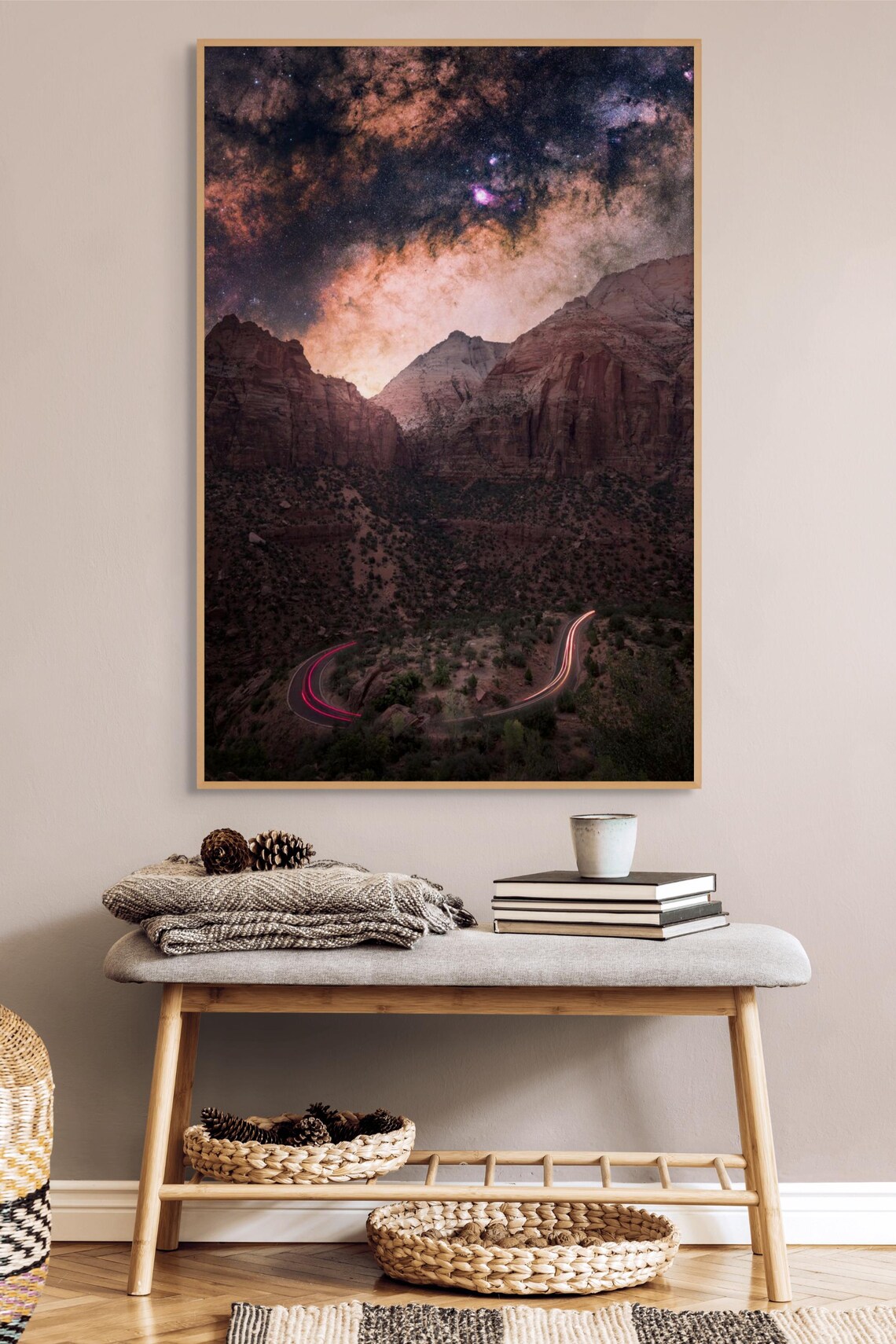 Milky Way Galaxy over Desert Canyon Night Sky Photography Poster - Image 4