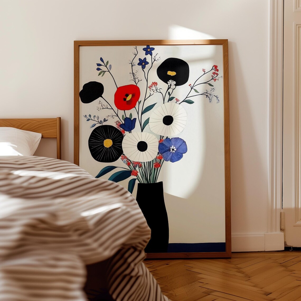 Bold Modern Floral Bouquet, Contemporary Botanical Art - Image 3