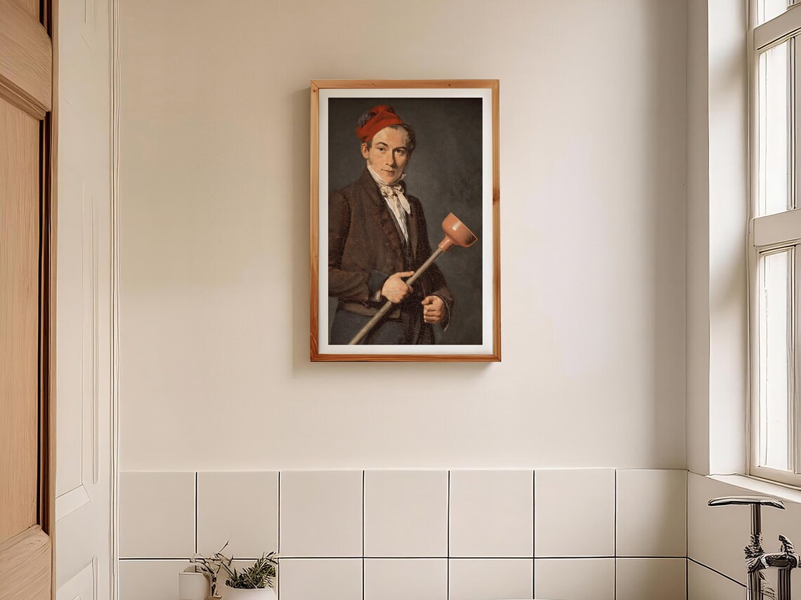 Funny Bathroom Wall Art, Vintage Mid-Century Poster - Image 3