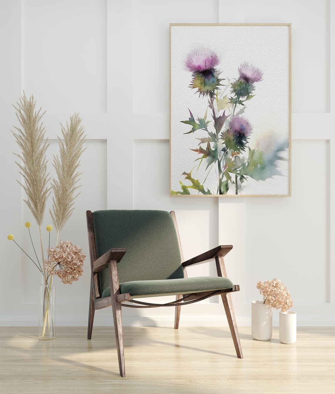 Thistle Watercolor Art Print, Scottish Wildflowers - Image 3