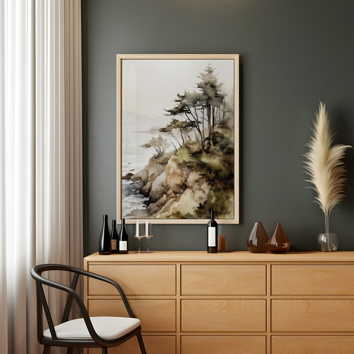 Lake Superior Watercolor Art Print, Michigan Coast - Image 3