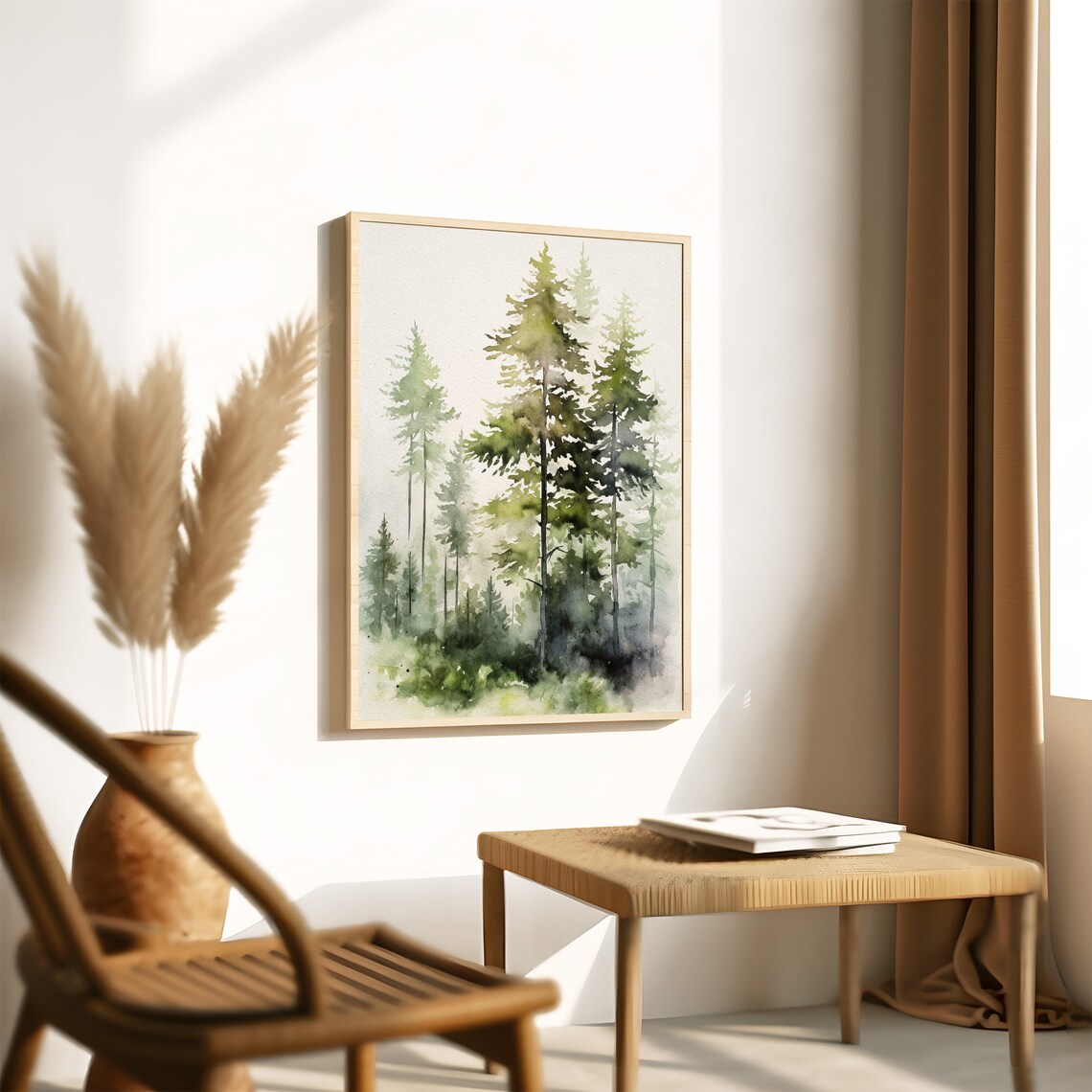 Pine Tree Watercolor, Vermont Forest Art Print - Image 2