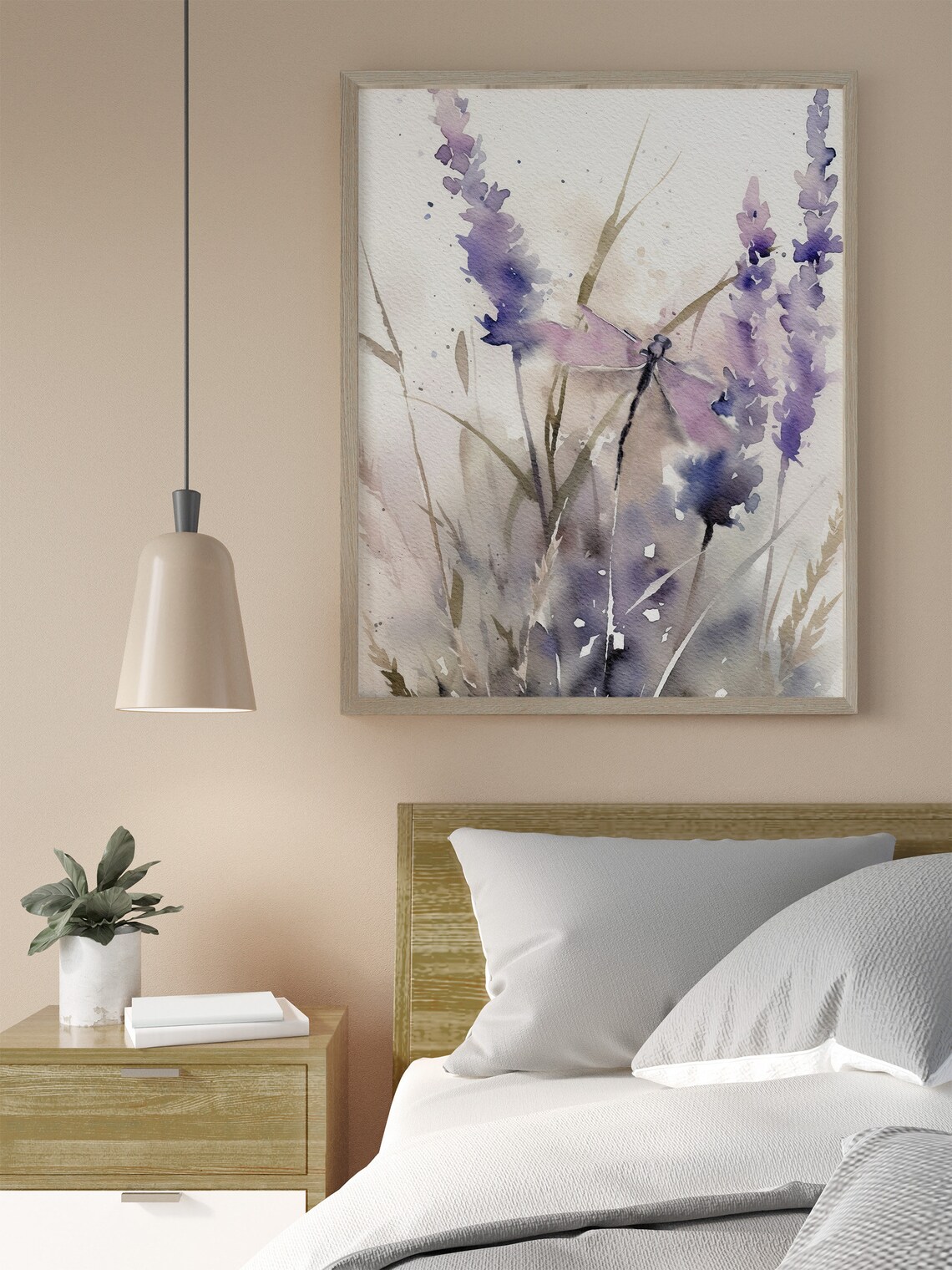 Dragonfly Watercolor Floral Art Print, Meadow Theme - Image 3