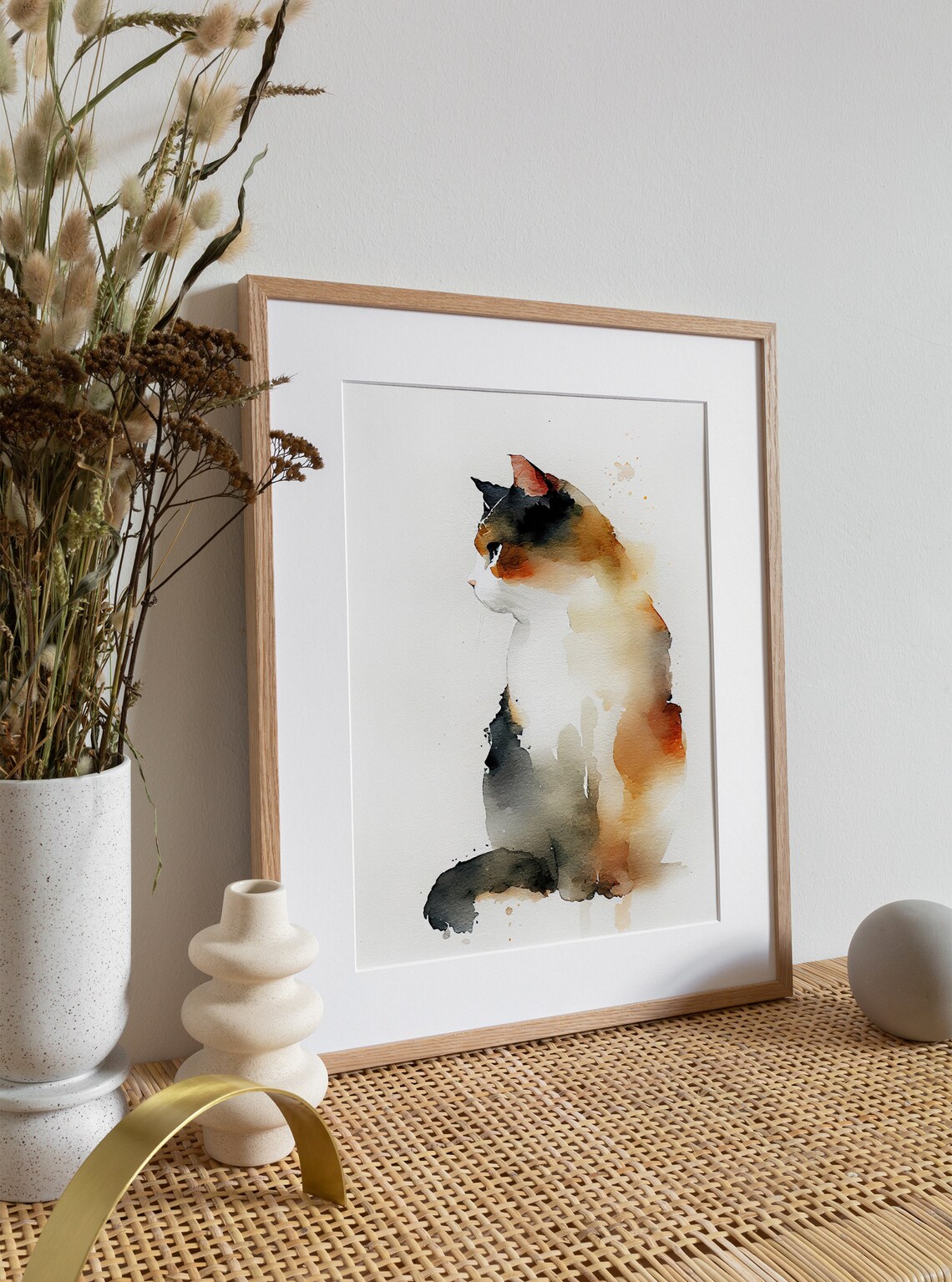 Calico Cat Watercolor Animal Art Print, Cat Poster - Image 3