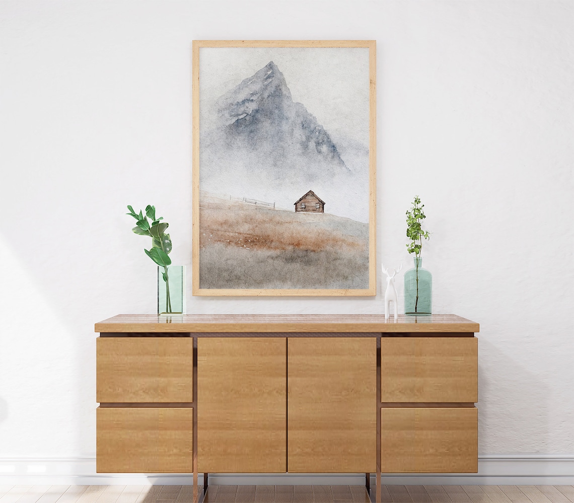 Lofoten Watercolor Landscape, Scandinavian Art Print - Image 4
