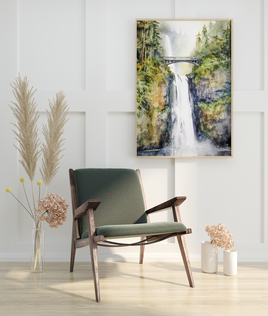 Multnomah Falls Watercolor Art Print, Oregon Landscape - Image 5