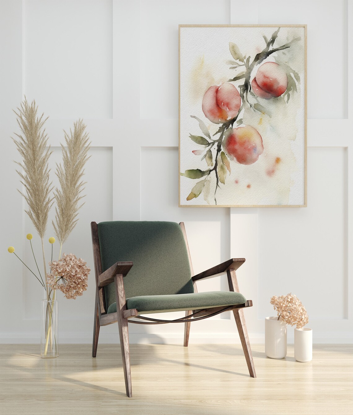 Peach Tree Watercolor Art Print, Kitchen Botanical Poster - Image 3
