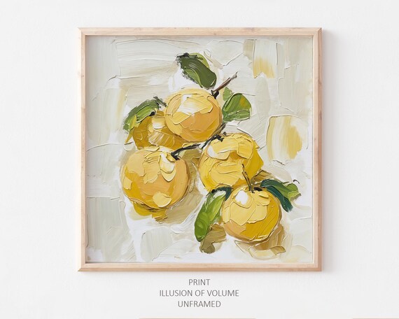 Plum Oil Painting Kitchen Wall Art Fruits Artwork Yellow Plum Art Food Print From An Original Oil Painting