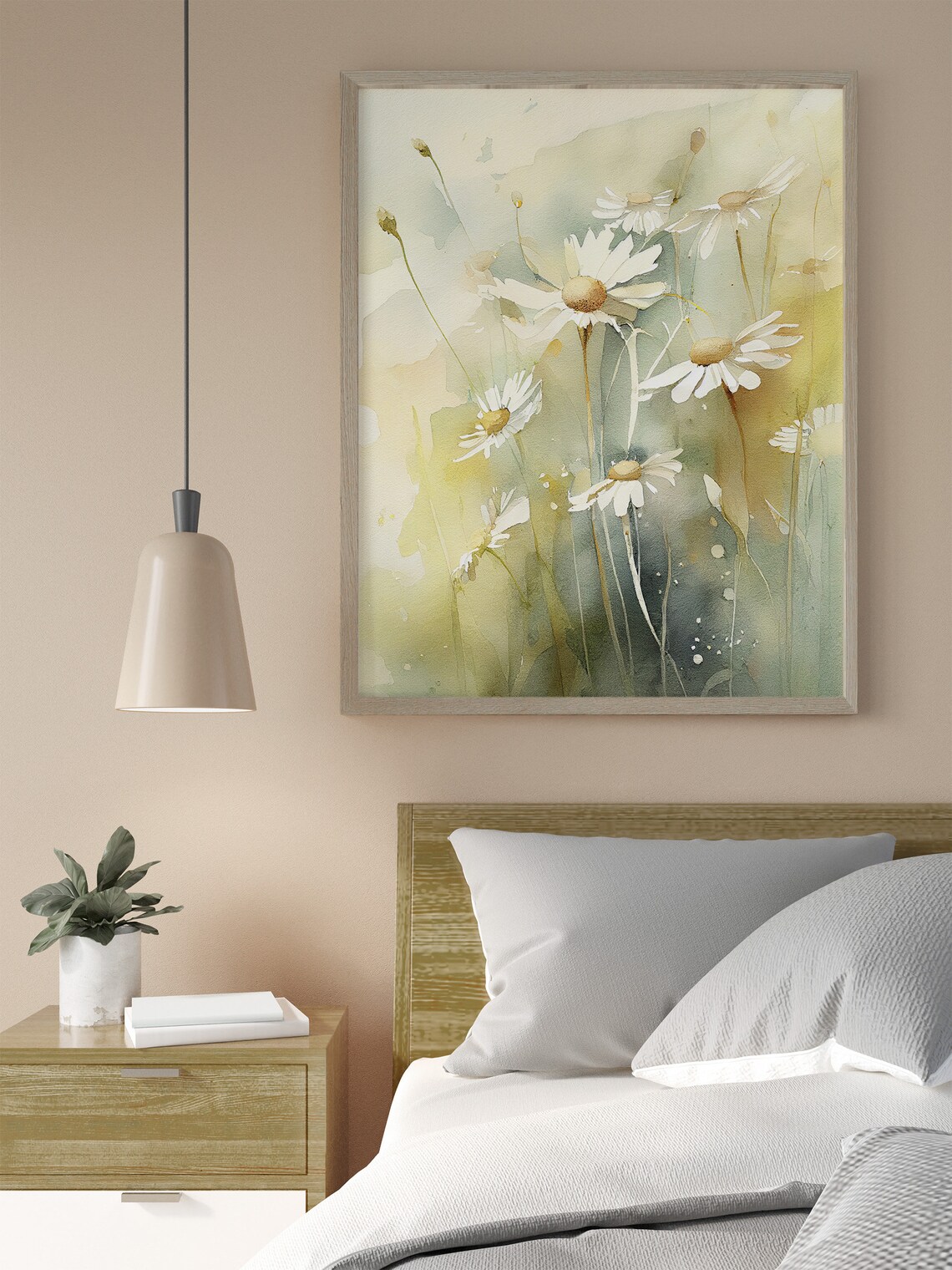 Daisy Watercolor Meadow Art Print, Wildflowers - Image 4