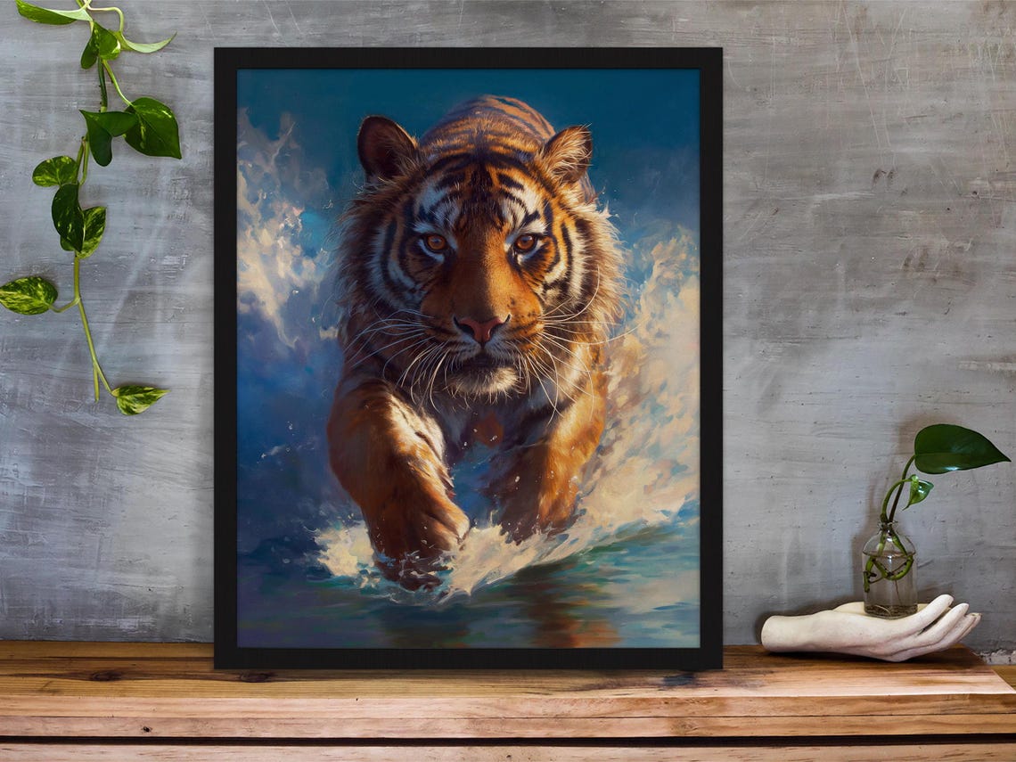 Bengal Tiger Wildcat Panther Gift For Her Bold Apex Cat Decor Wildlife Cat - Image 2