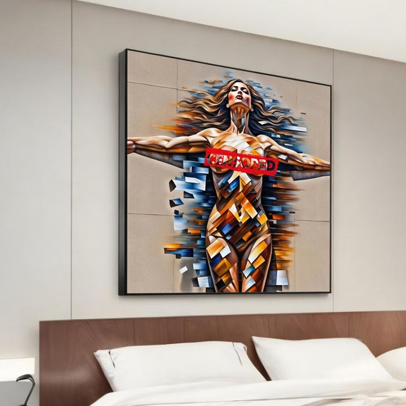 Abstract Eroticism Bold And Sensual Canvas Painting Ready To Hang For Contemporary Art Lovers