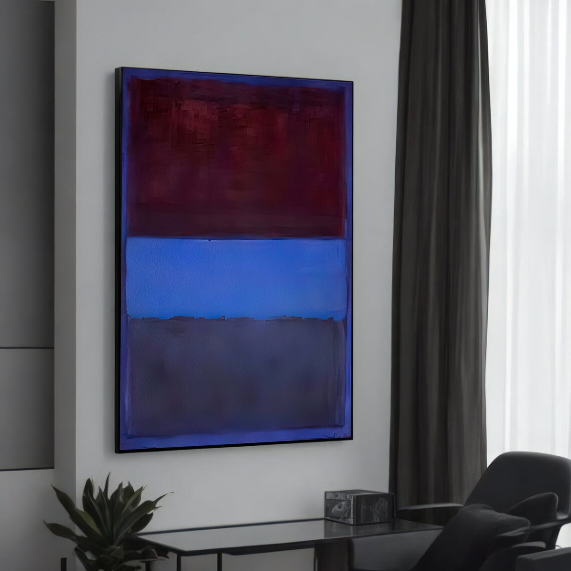 Mark Rothko Abstract Blue and Burgundy Art Print