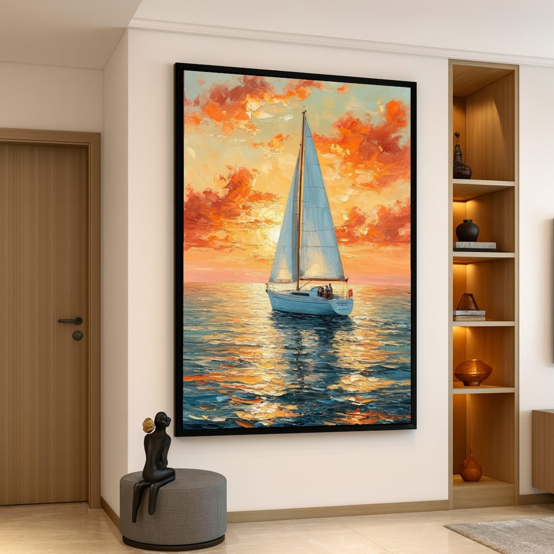 Sailing At Sunset - Coastal Seascape Art Print