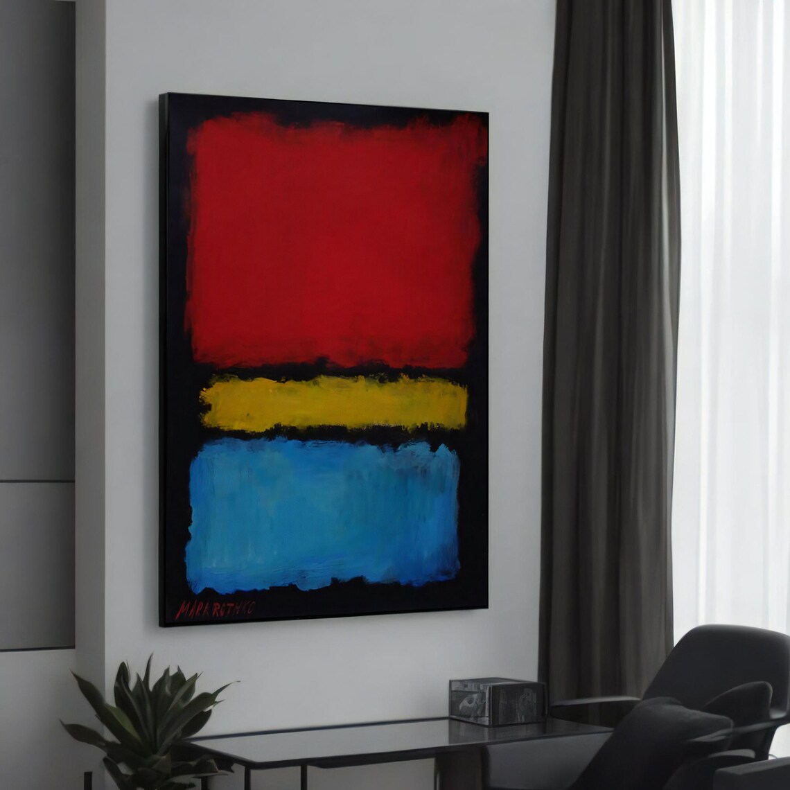 Mark Rothko Bold Red Yellow And Blue Abstract Art Print