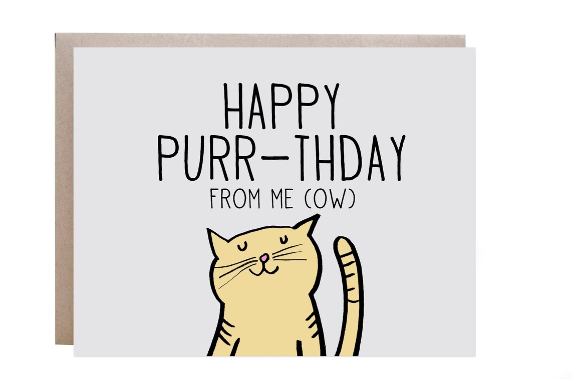 Cat Birthday Card, Happy Birthday From The Cat