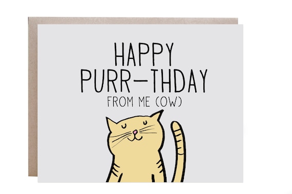 Cat Birthday Card, Happy Birthday From The Cat