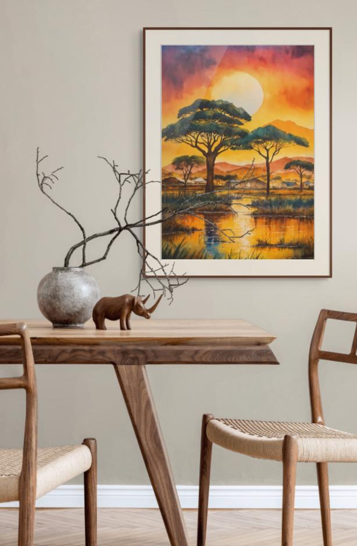 African Sunset Acacia Tree Art Print, Safari Decor - Image 5