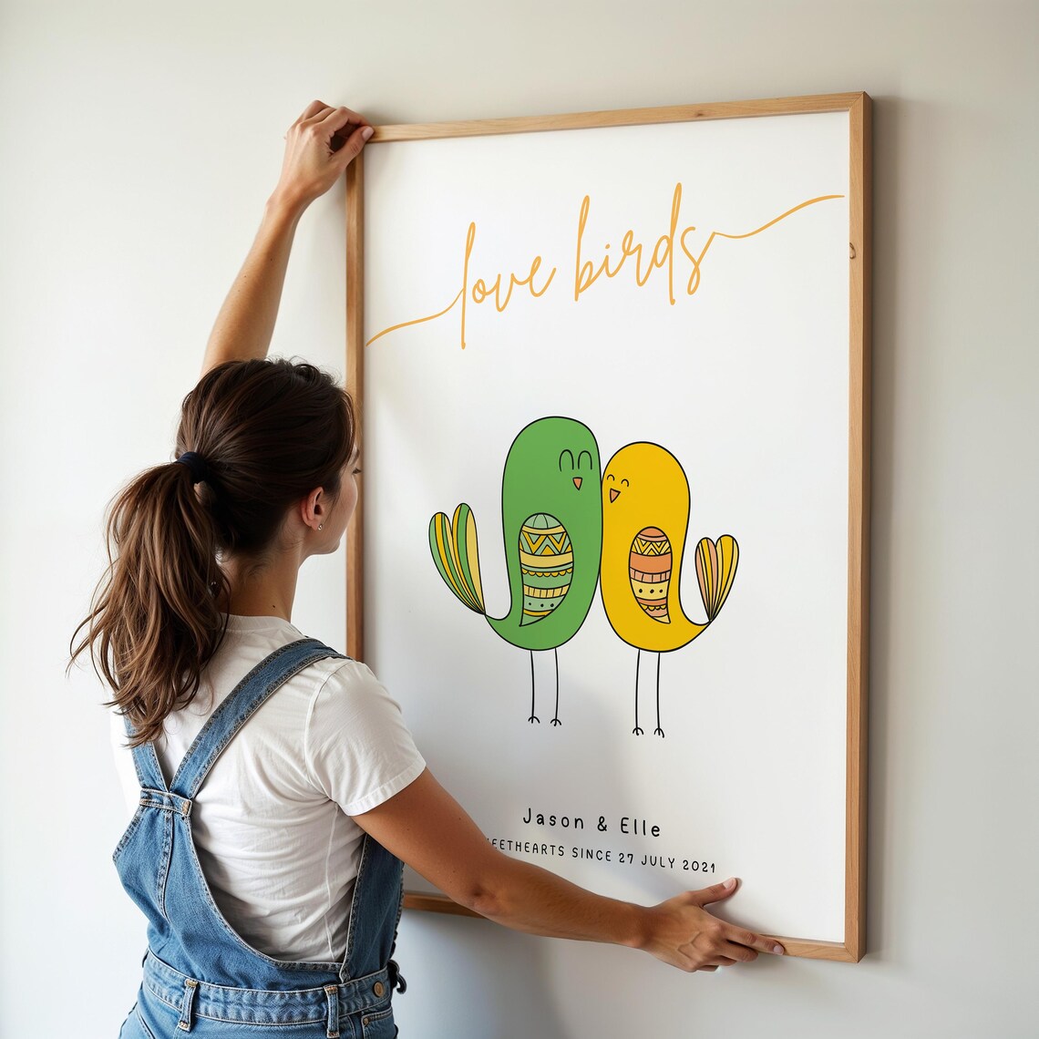 Custom Love Birds Artwork, Romantic Office Decor - Image 5