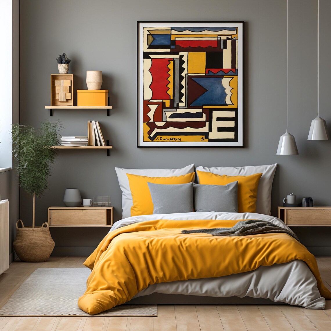 Mid Century Modern Retro Abstract Geometric Art Print - Image 6