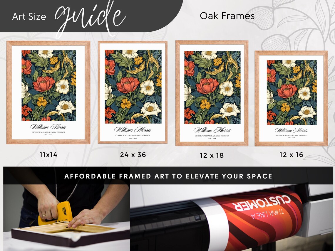 William Morris Inspired Vintage Floral Poster, Botanical - Image 4