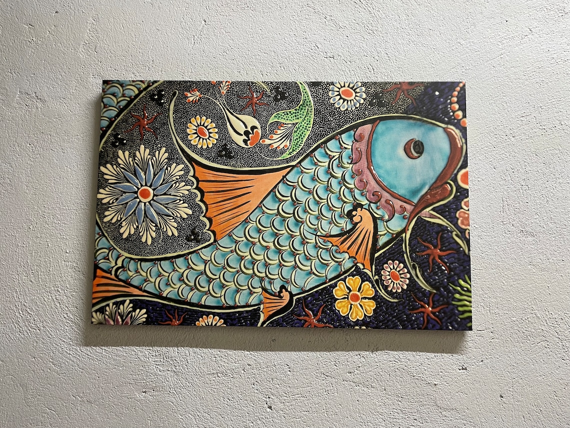 Abstract Fish Pattern Poster, Contemporary Art