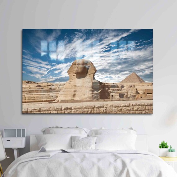 Glass Wall Art Egypt Sky Landscape Decoration City Cityscape Decor