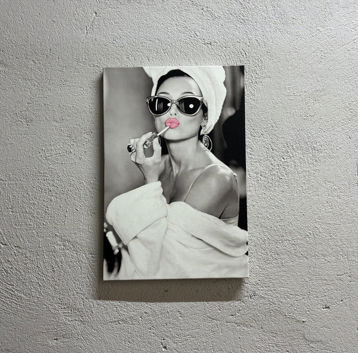 Audrey Pink Lip Fashion Trendy Art Print
