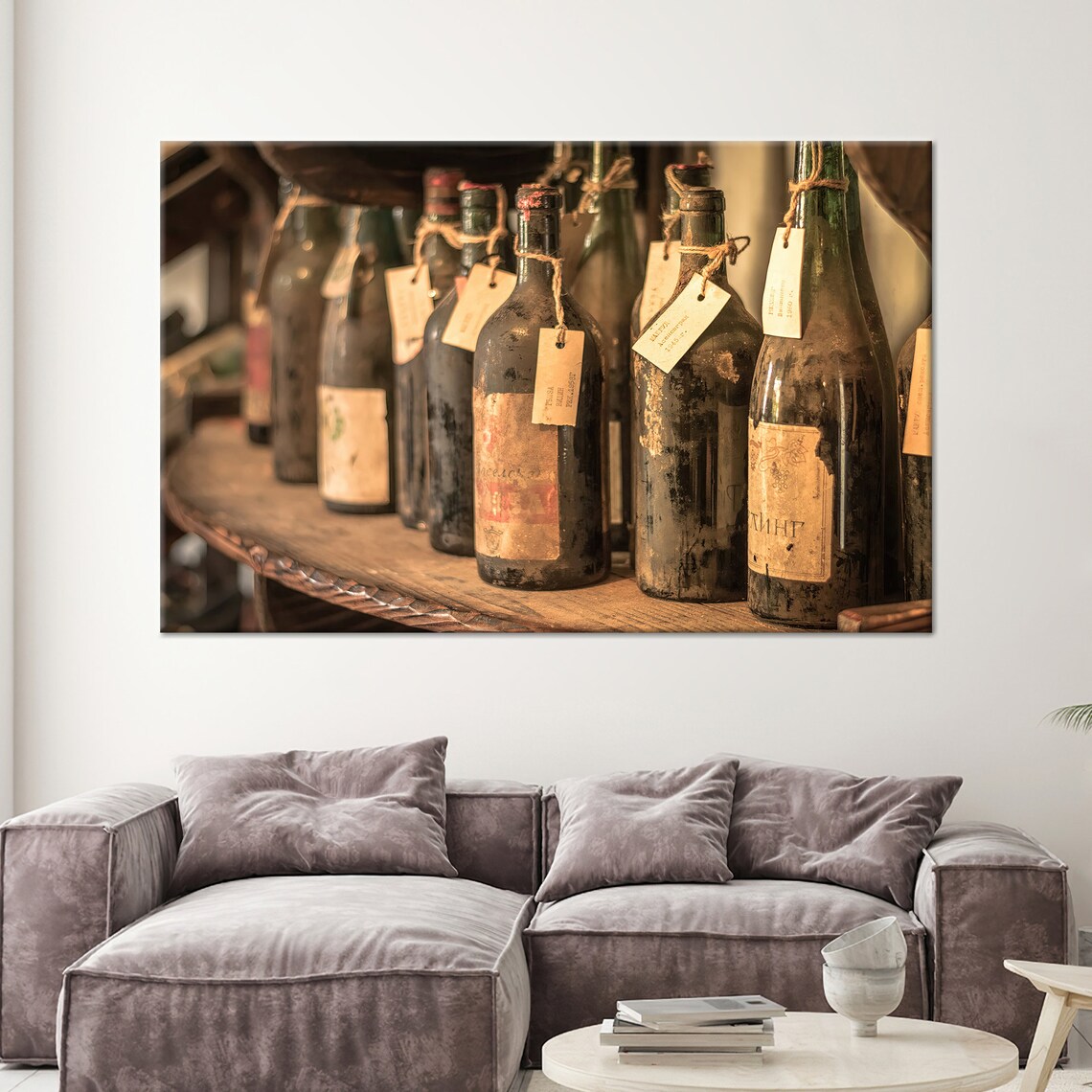 Vintage Wine Bottles Dusty Cellar Tags Antique Bar Photo Poster