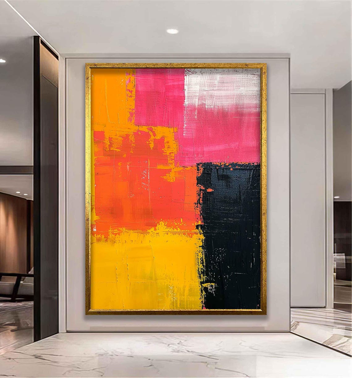Abstract Painting Colorful Print Pastel Pink Print Coral Pink Painting Print Extra Large Abstract Wall Art Print Large Art Print - Image 5