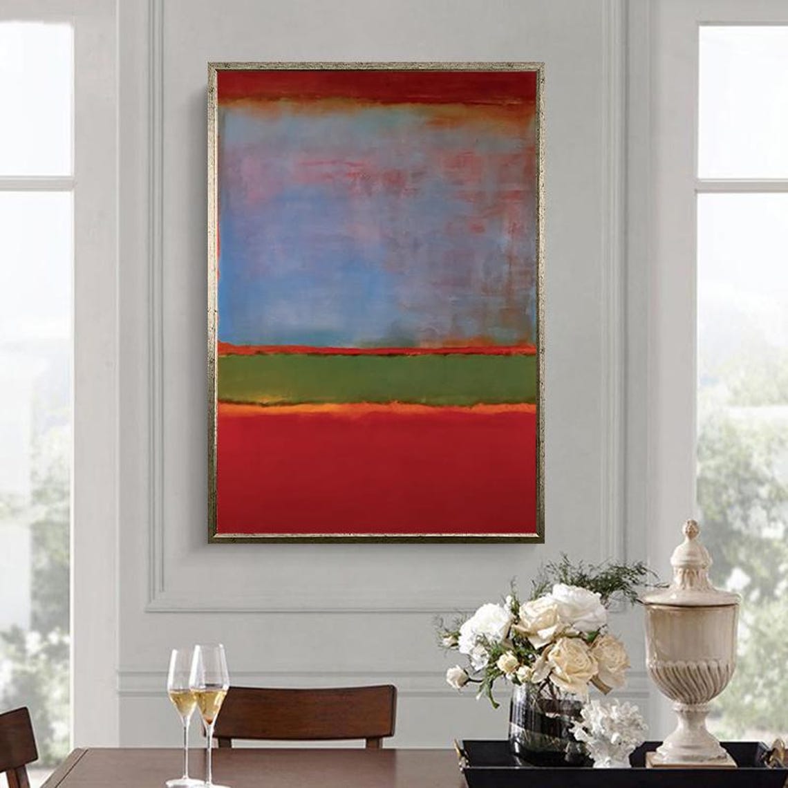 Bold Rothko Style Red Blue Green Color Field Abstract Art Poster