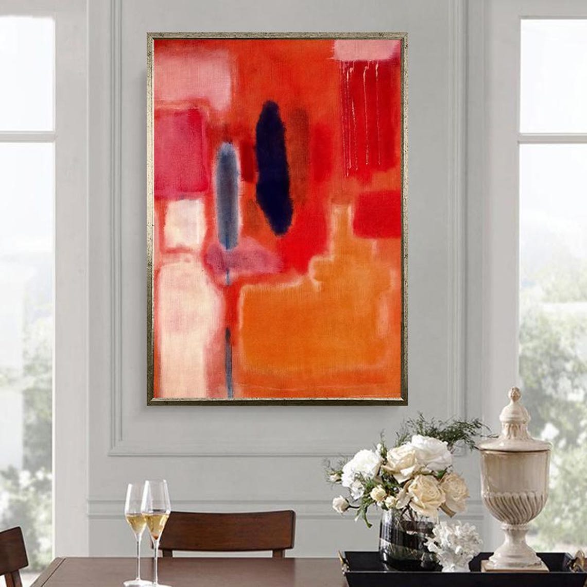 Rothko Style Warm Red Orange Color Field Abstract Art Poster