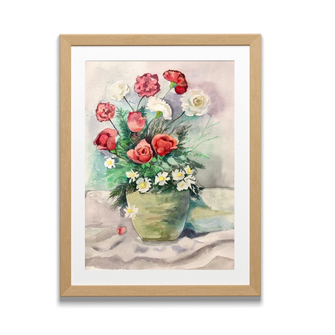 Original Handmade Watercolor Painting Flowers Watercolor Painting Wall Art Flowers In Vase Painting Still Life Painting Bouquet Painting - Image 7