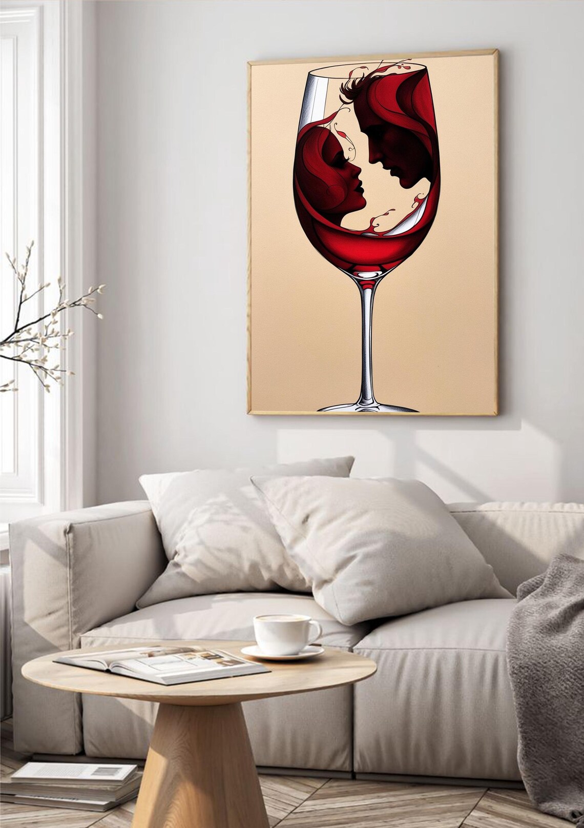 Romantic Wine Lovers, Couples Gift Bedroom Decor - Image 4
