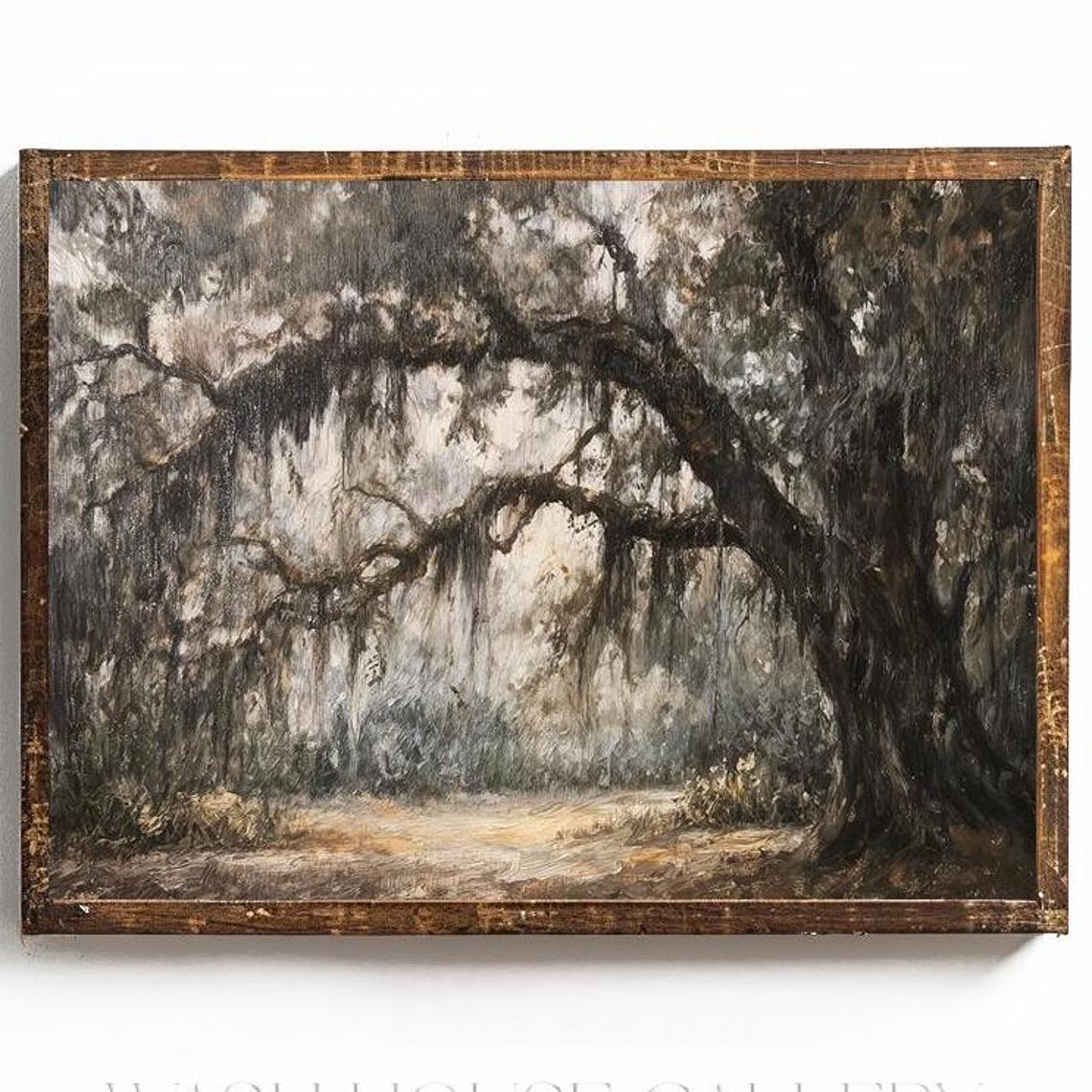 Live Oak Tree Southern Living Wall Art Southern Gothic Decor Spanish Moss On Oak Tree Botanical Print Coastal Wall Art Moody Decor