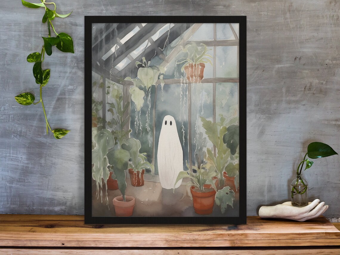 Ghost In The Greenhouse, Vintage Storybook Illustration