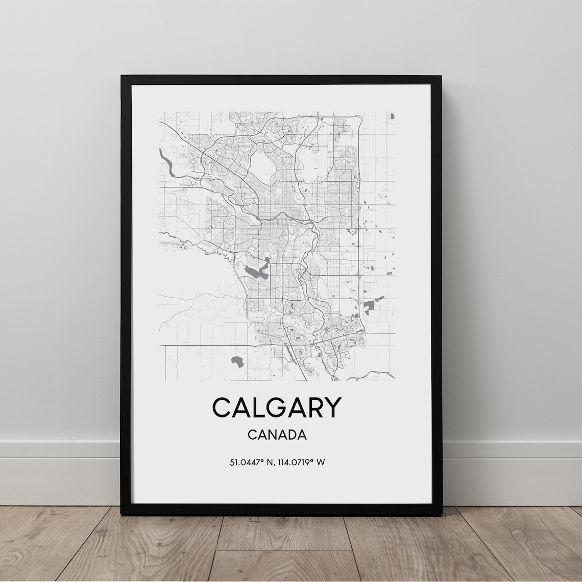 Calgary Map Print City Wall Art Travel Canada Dcor Minimalist Gift