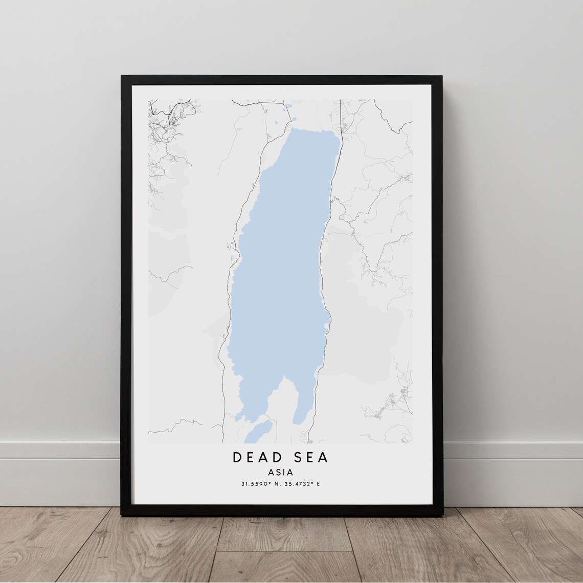 Dead Sea Minimalist Map Poster Art Print