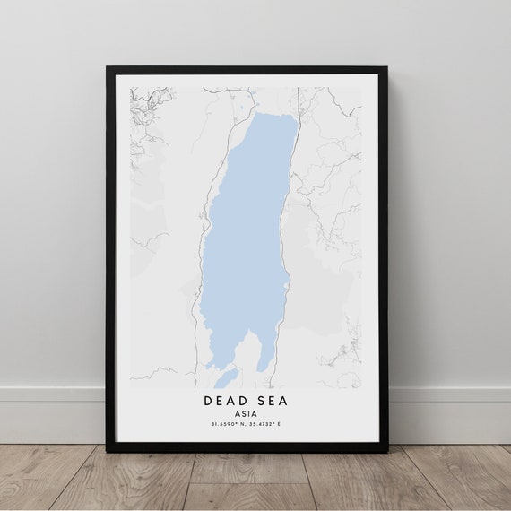 Dead Sea Minimalist Map Poster Art Print