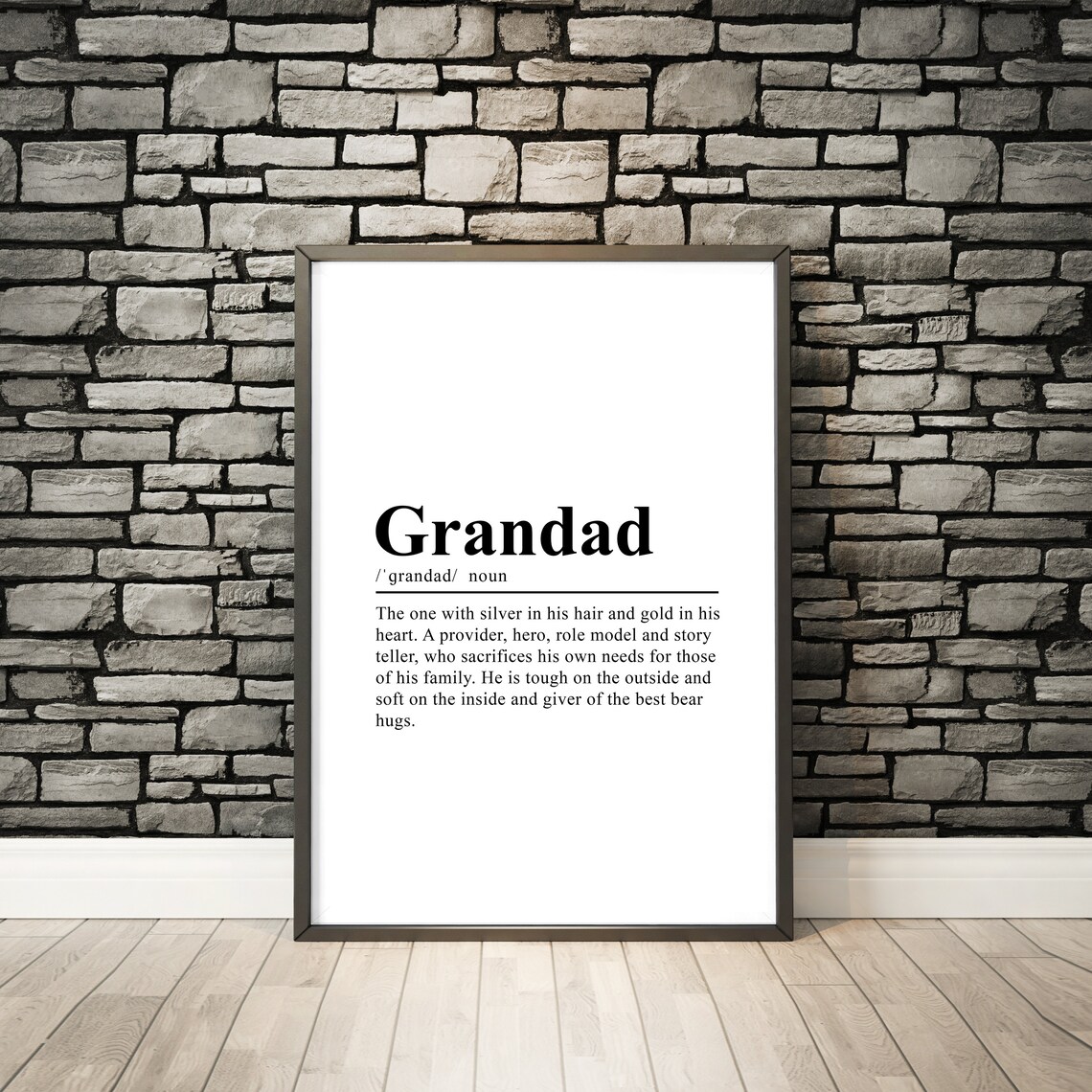 Grandad Definition Poster, Funny Gift for Grandad