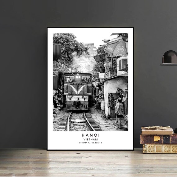 Hanoi Vietnam Minimalist Travel Poster, Wall Art Print