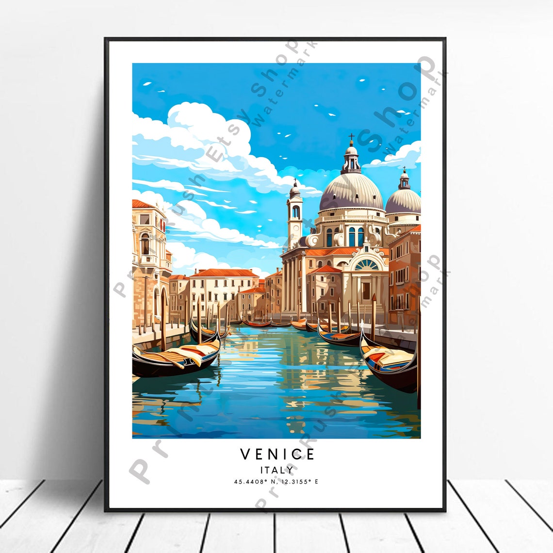 Italy Travel Print Colourful Venice Poster Minimalist Wall Art Home Decor Gifts
