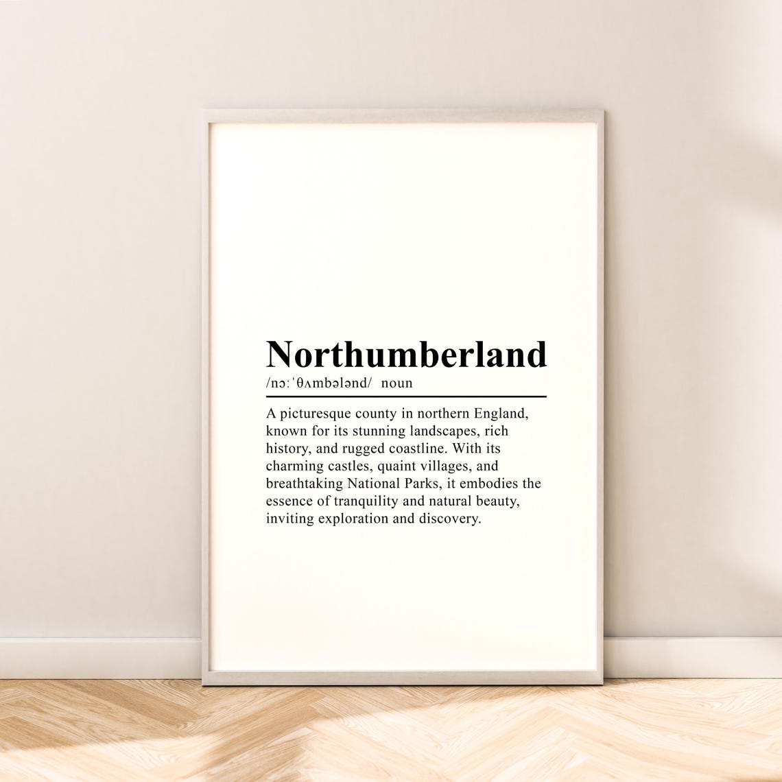 Northumberland Minimalist Travel Poster, Wall Art Print