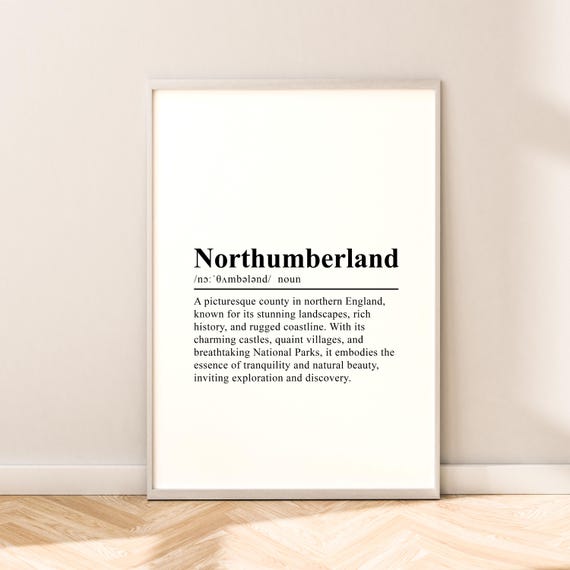 Northumberland Minimalist Travel Poster, Wall Art Print