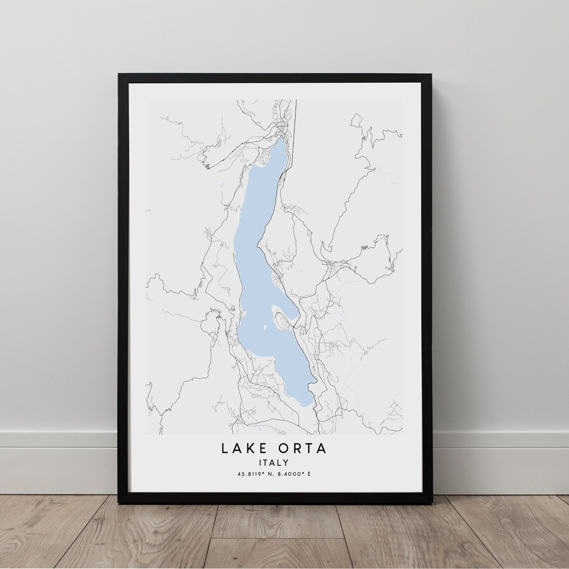 Lake Orta Map Poster, Minimalist Travel Print