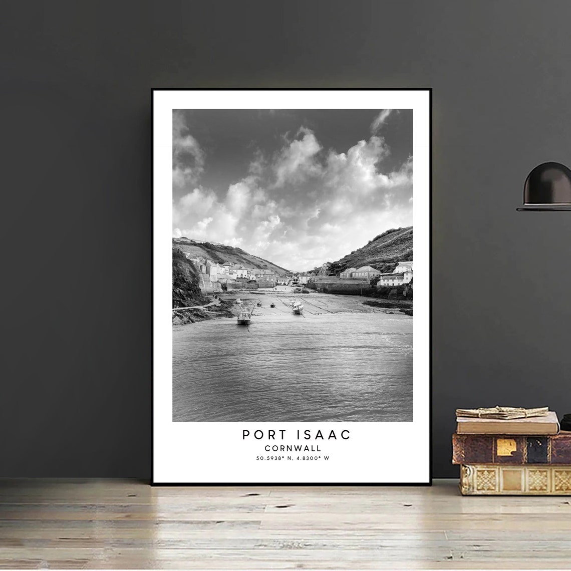 Port Isaac Black and White Travel Poster, Cornwall - Image 2