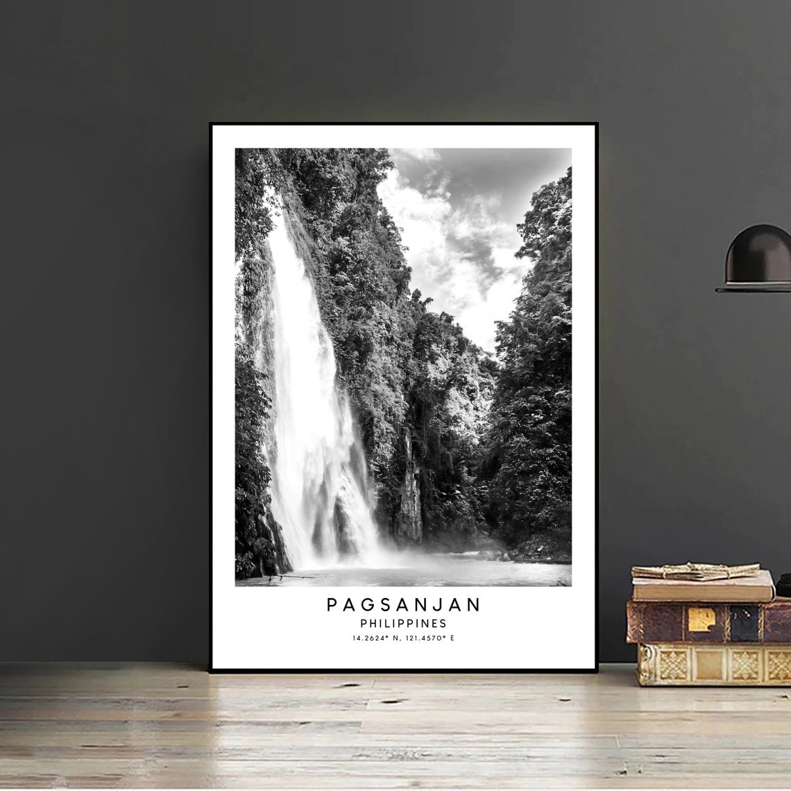 Pagsanjan Falls Travel Poster, Minimalist Black And White - Image 2