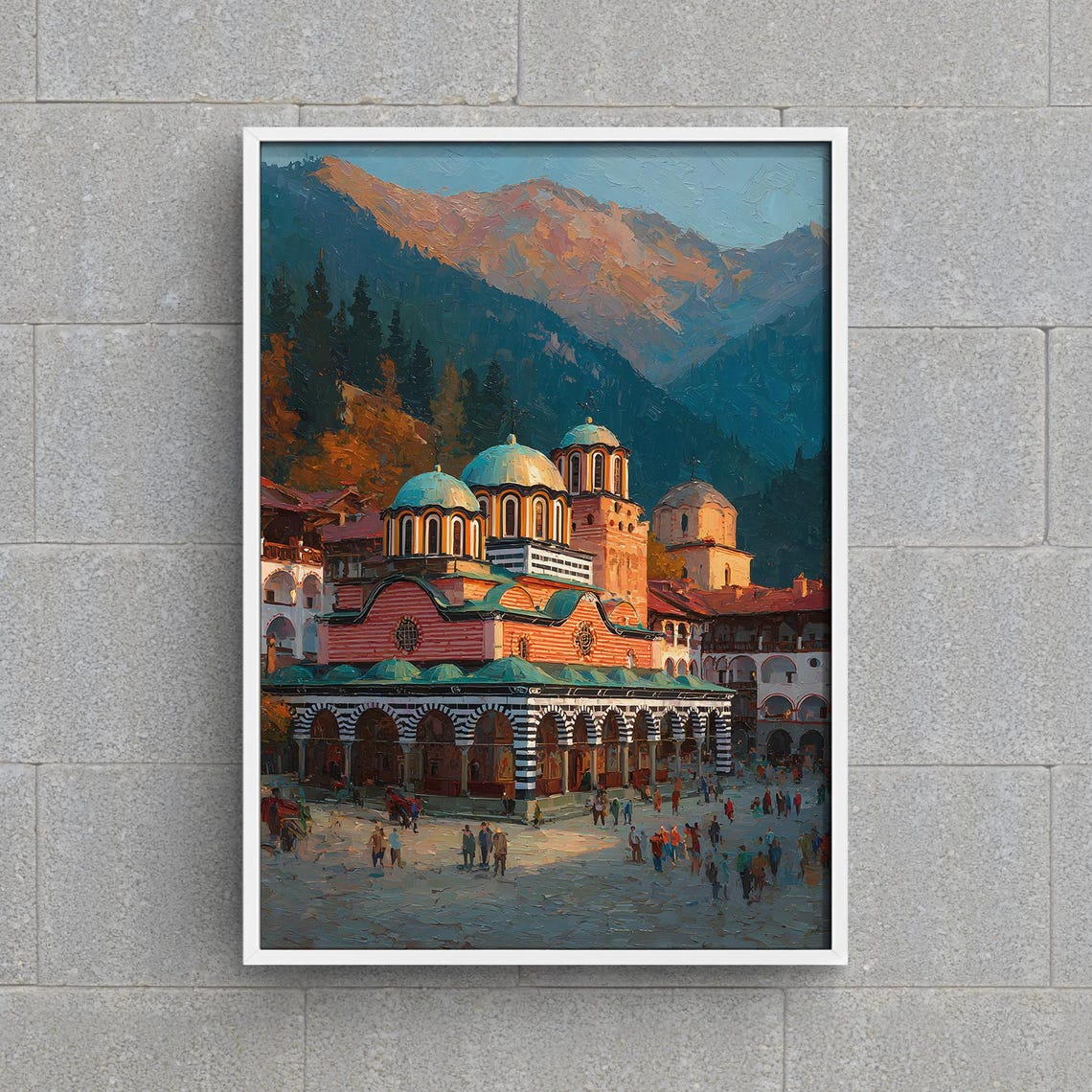 Bulgaria Rila Monastery Orthodox Balkan Mountain Church Art Poster