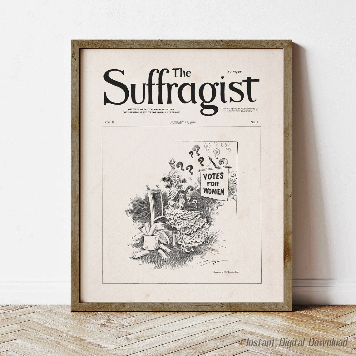 The Suffragist Newspaper January 1914 Votes For Women Feminist Poster
