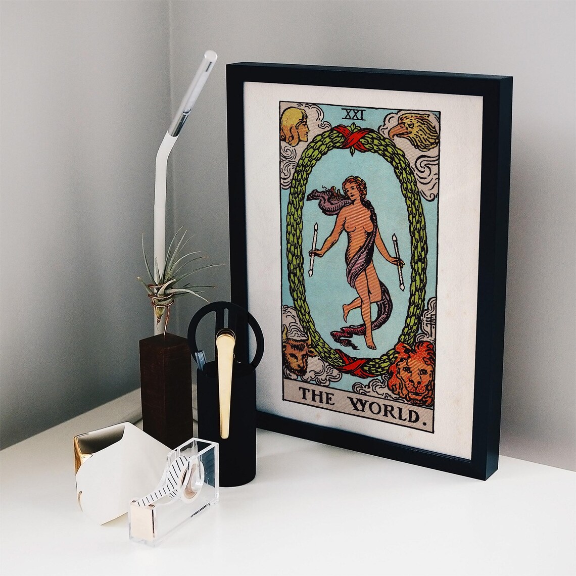 The World XXI Tarot Card Rider Waite Smith Vintage Mystical Wall Art Poster - Image 2
